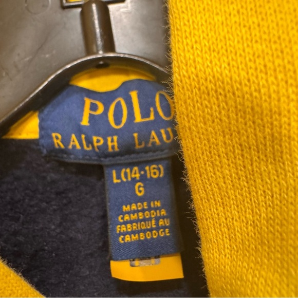 Polo Ralph Lauren Color Block Hoodie Unisex Size Large 14-16 Unique - Picture 9 of 9